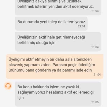 Trendyol Üyeliğimi Askıya Alıp Ne Ürünü Gönderiyor Ne De Paramı