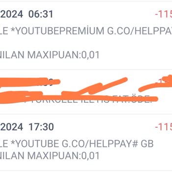 Youtube.com/Premium Fazla Para İadesi Talebi