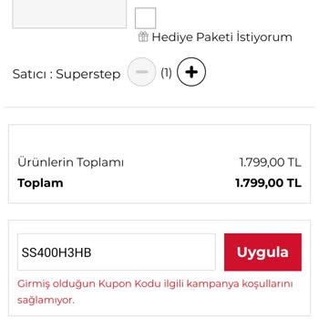 SuperStep İndirim Kodu Çözümü Yok