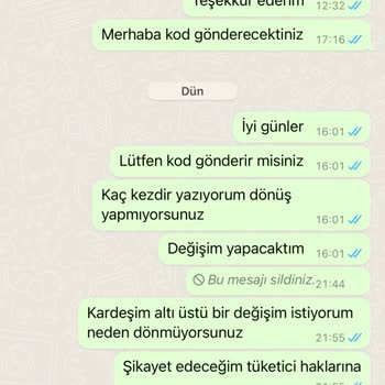 Skywear Değişim Şartını Yerine Getirmeme Ve İletişimsizlik