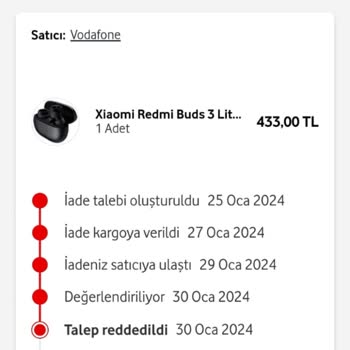 Vodafone Yanımda Bozuk Kulaklık Sattı, Mağdurum.