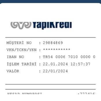Yapı Kredi Bankası Bu İşleme Kabul Etmiyorum