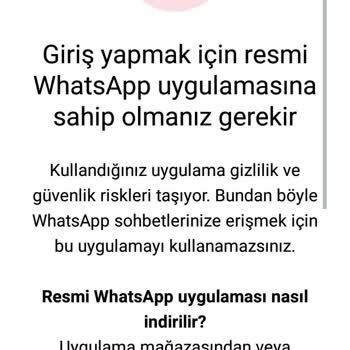 WhatsApp Resmi Hesaba Giriş Yapın Diyor