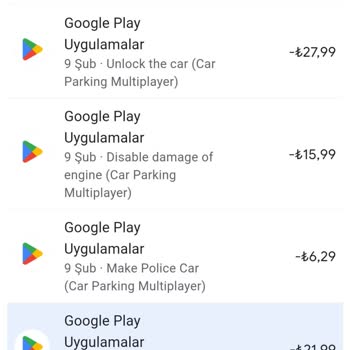 Google Play Geri Ödeme Yapmıyor