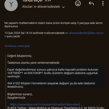 IKEA Set Ürün Satıp Parça Ürün İade Alması