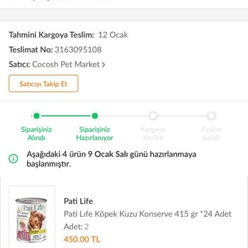Trendyol Cocosh Pet Market 40 Gündür Gelmeyen Sipariş