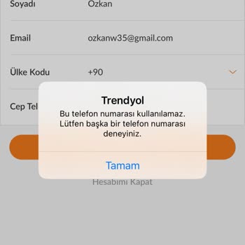 Trendyol Cep Telefonum Kabul Edilmiyor