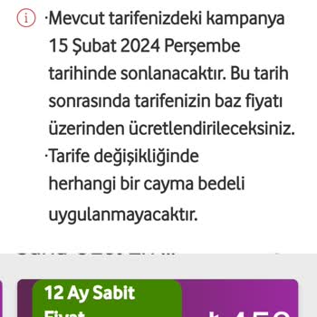 Vodafone Yüksek Paket Ücreti