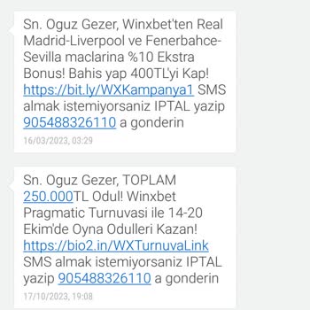 Winxbet Mesaj Atıp Duruyor