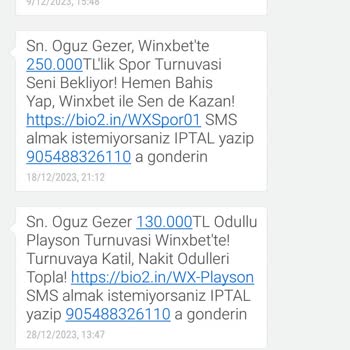 Winxbet Mesaj Atıp Duruyor