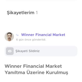 Winner Financial Market Paramı Geri Çekmek İstiyorum Dedim Para Sıfır