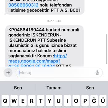 PTT Kargo İskenderun Şubesi Aramadan Mesaj Atıp Kargoları Bekletiyor