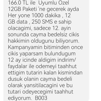 Vodafone'dan Şikayetçiyim Tarife Değişikliğimi Gerçekleştirmemiş