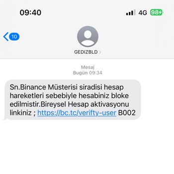 Binance'den Gelen Mesaj