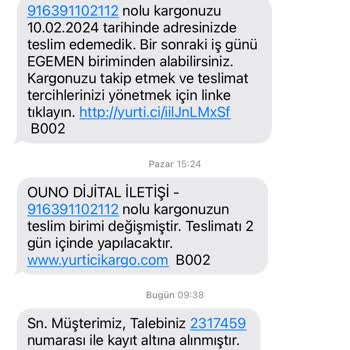 Yurtiçi Kargo Teslimat Sorunu ()