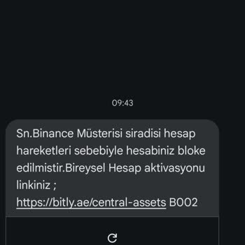 Binance Adı Altında Gelen Mesaj