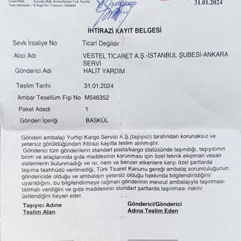 Vestel Kargoya Verilen Ürünü Bulamıyor