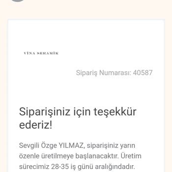 Vina Seramik Ödeme Yapıldı Fakat Ürün Hala Gelmedi Güvensiz Bir Site