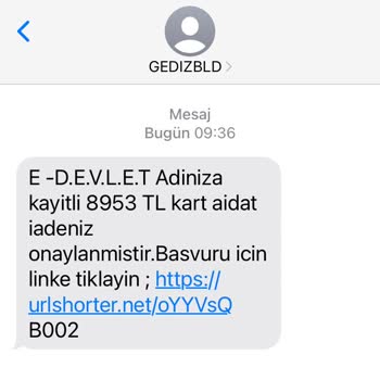 Devlet Kurumları Ve STK'lar Adıyla Dolandırıcılık Şaibeli SMS Uyarısı