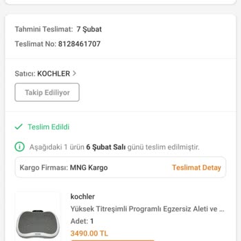 Kochler Egzersiz Aleti İade Sorunu