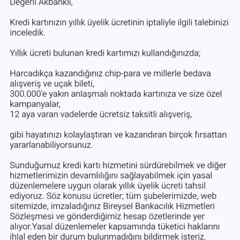 Akbank Yüksek Miktarda Üyelik Ücreti