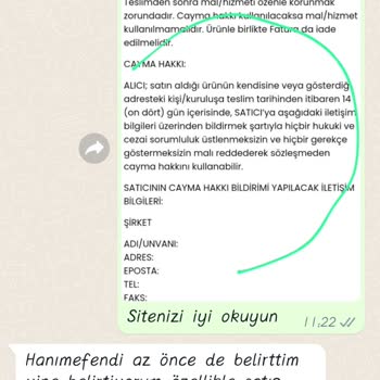 Butik Yasemin Şahin İade Ürün Kabul Etmiyor