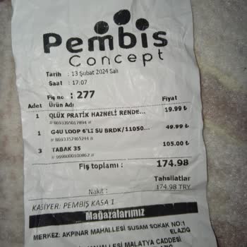 Pembishome.com Almadığım Urunu Aldım Diye Fişten Geçirmişler