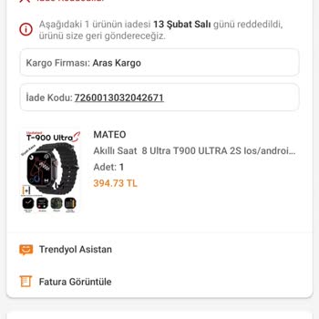 Trendyol'dan Aldığım Ürün