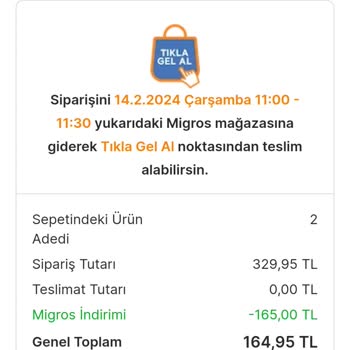 Migros Sanal Market Alışverişi