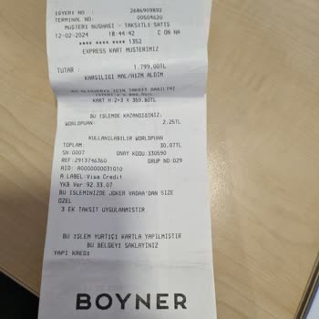 Boyner HTS Siparişi Vermek Pişmanlıktır