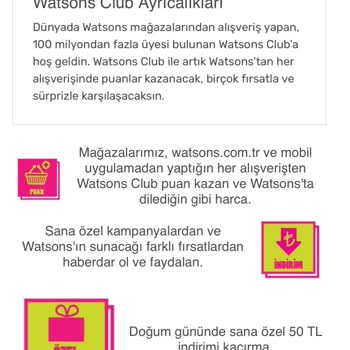 Watsons Doğum Günü İndirim Kuponu Tanımlanmadı