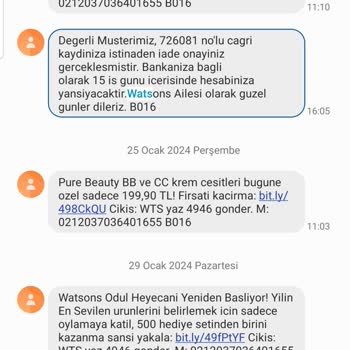 Watsons İadenin Ödenmemesi