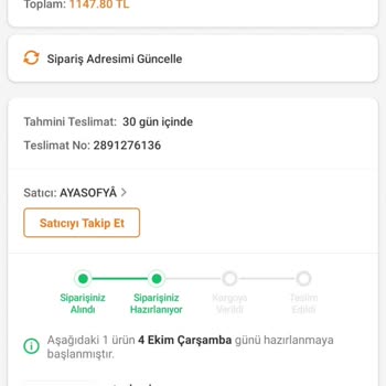 Trendyol Kargoya Verilemeyen Ürün