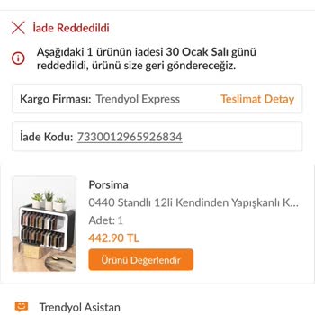 Trendyol İade Hk Bilgisi Verilmedi