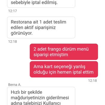 Yemeksepeti Benden İki Kez Para Aldı İade Etmiyor.