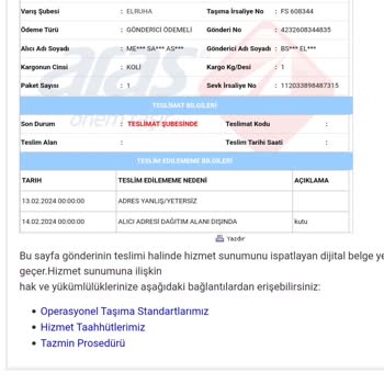 Aras Kargo Elruha Şubesi Yalan Ve Sorumsuzluk Abidesi