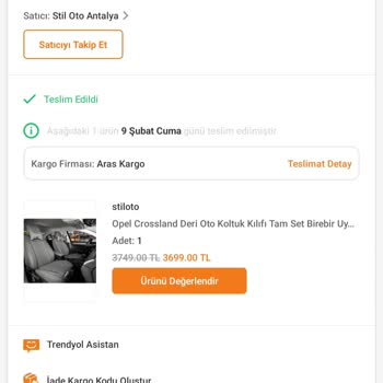 Trendyol Stil Oto Antalya (Birebir Uyumlu Adı Altında Oto Kılıfı Satması)