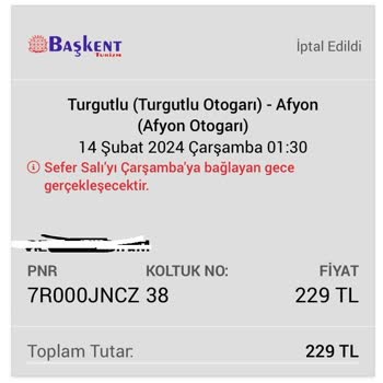 Başkent Turizm Otogara Uğramaması Ve Yolcuyu Almaması