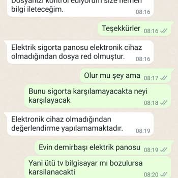 Aksigorta'nın Sorumsuzluğu, Dosyama Red Vermesi