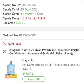 Trendyol Hızlı Market İade Ödemesi Yapmıyor