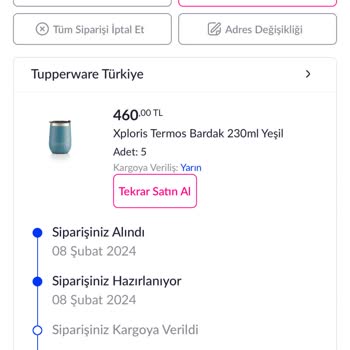Tupperware Türkiye Ürün Kargo Yapılmıyor