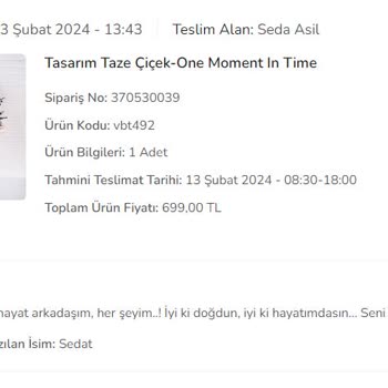 ÇiçekSepeti Eksik Ürün Yolladı