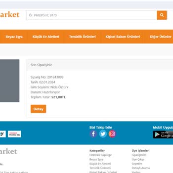 Süpürgemarket Ürünleri Teslim Etmiyor, Bilgi De Vermiyor