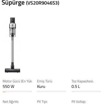 Samsung Süpürge Yedek Batarya Sorunu