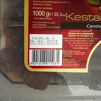 Kafkas Pasta Şekerleme, Kestane Şekeri Bozuk