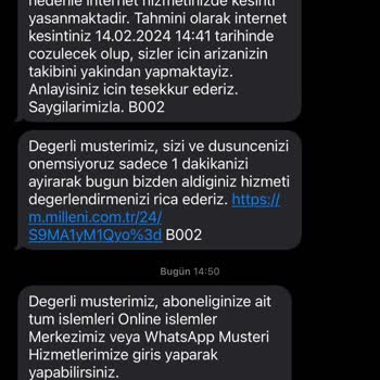Millenicom 1+2 Gün Bakım Sorunu Ve Müşteri Temsilcisine Bağlanamama!