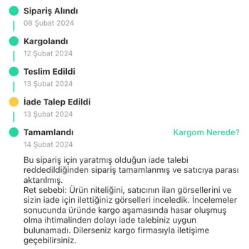 Dolap Yanıltıcı Ürün Gönderimi Ve İade Süreci Sorunu