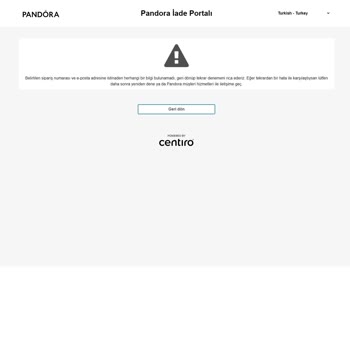 Pandora Mücevher İade Kodu Hatası