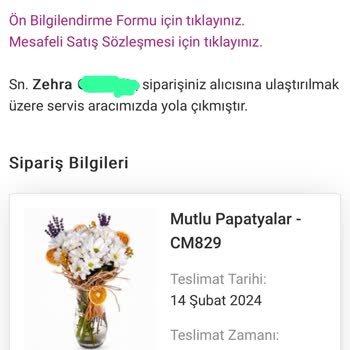 Çiçek Market Sipariş Ve Teslimat Uyumsuz