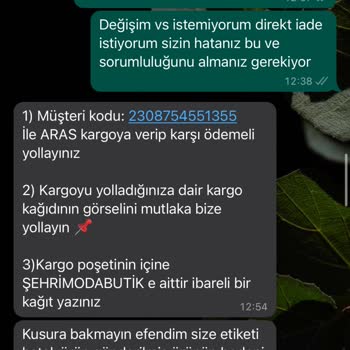 Şehri Moda Butik Paramı İade Etmiyor!